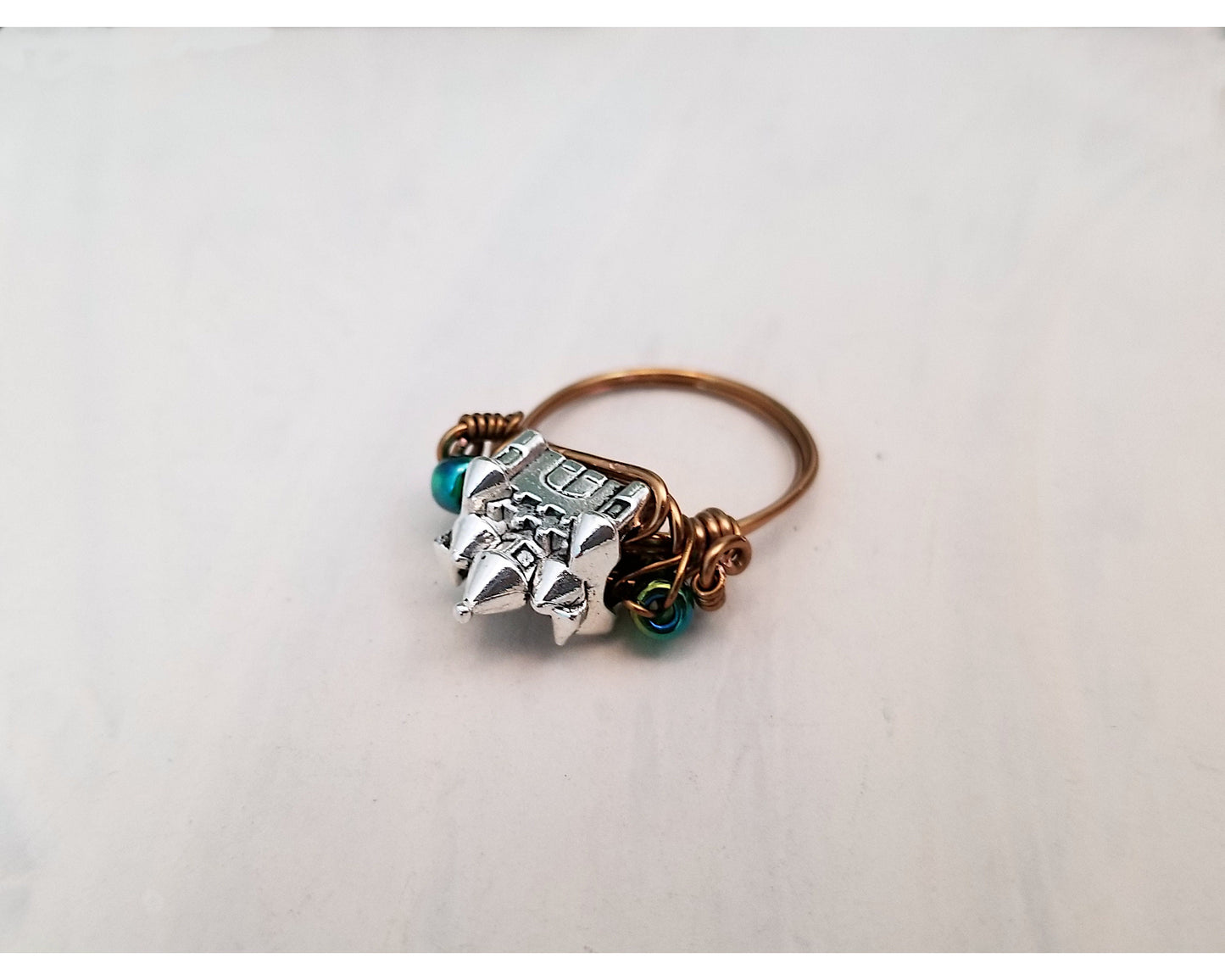 Castle Ring in Pink, Fairy Tale, Wedding, Bridesmaid, Gothic, Renaissance, Medieval, Choice of Colors and Metals