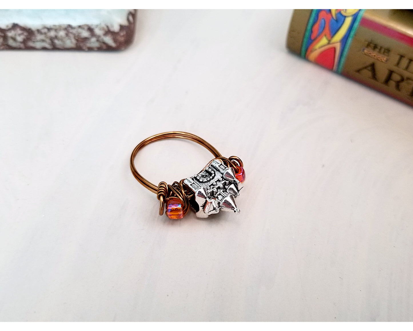 Castle Ring in Clear, Fairy Tale, Wedding, Bridesmaid, Gothic, Renaissance, Medieval, Choice of Colors and Metals