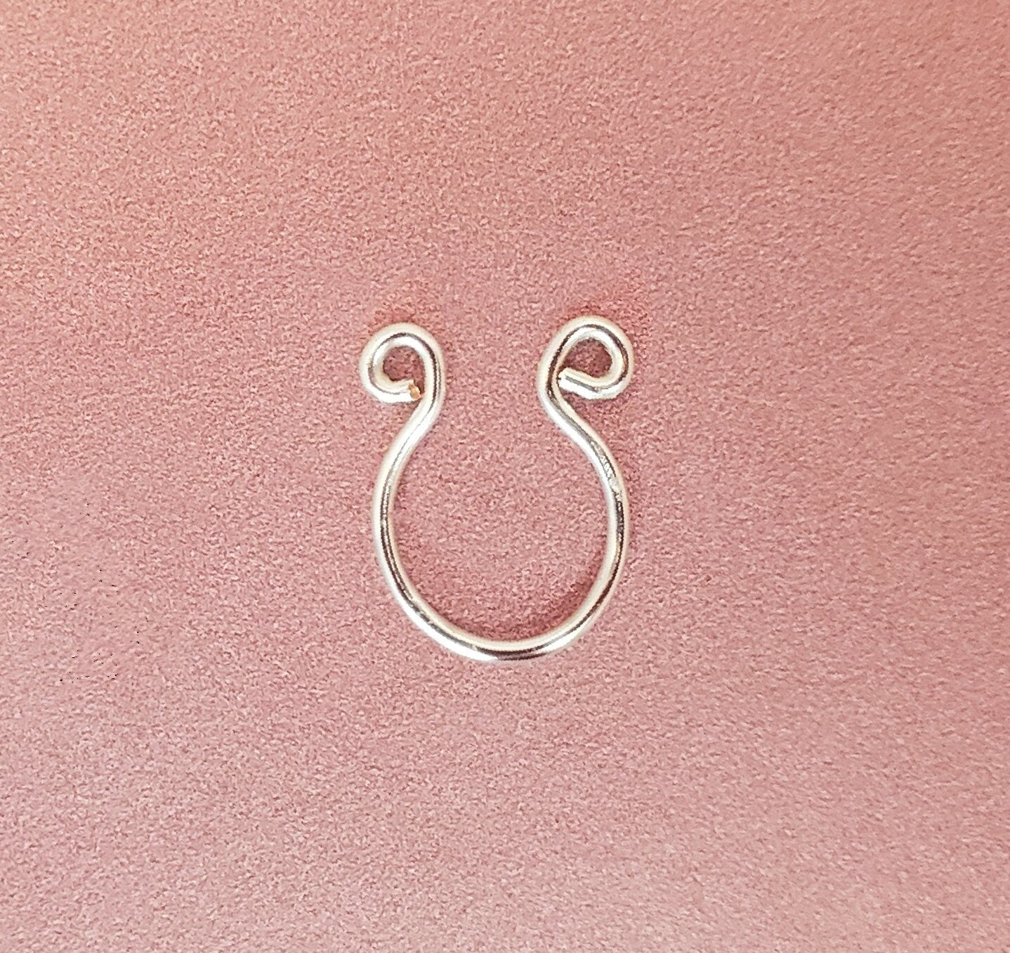 Nose Ring Cuff FAKE Faux No Piercing, 925 Sterling Silver or 14K/20 Gold Filled, Adjustable, Body Jewelry, Gift Woman Man Unisex, Boho