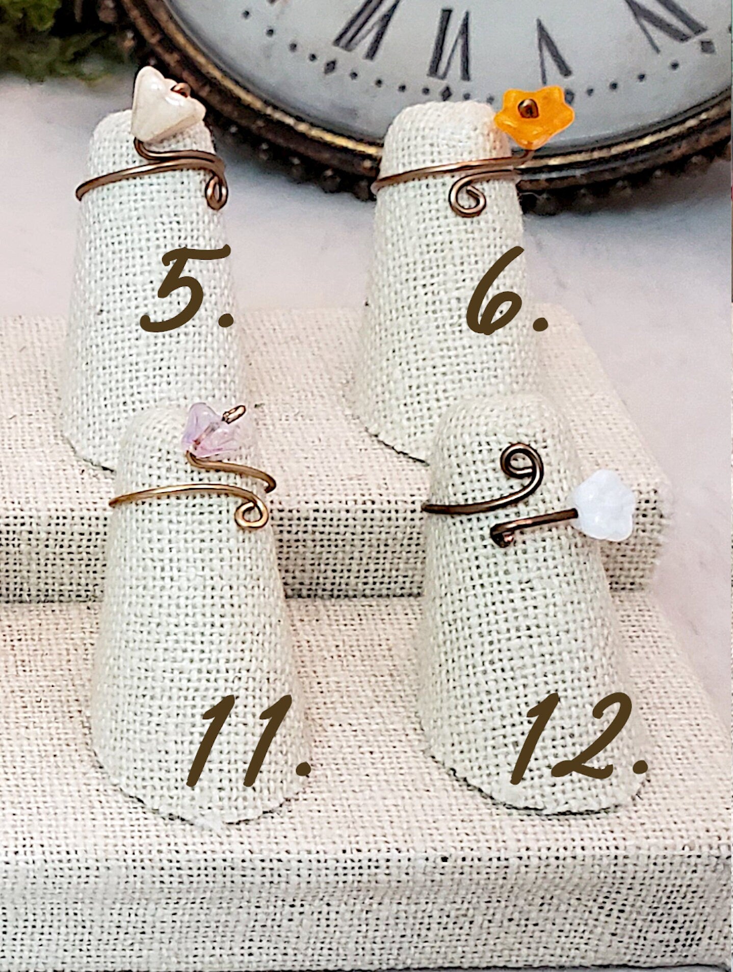 Toe/Midi/Pinky Ring with Tiny Flower, Simple, Adjustable, Boho, Bohemian, Fairy Tale, Renaissance, Garden, Wedding, Bridesmaid, Group D