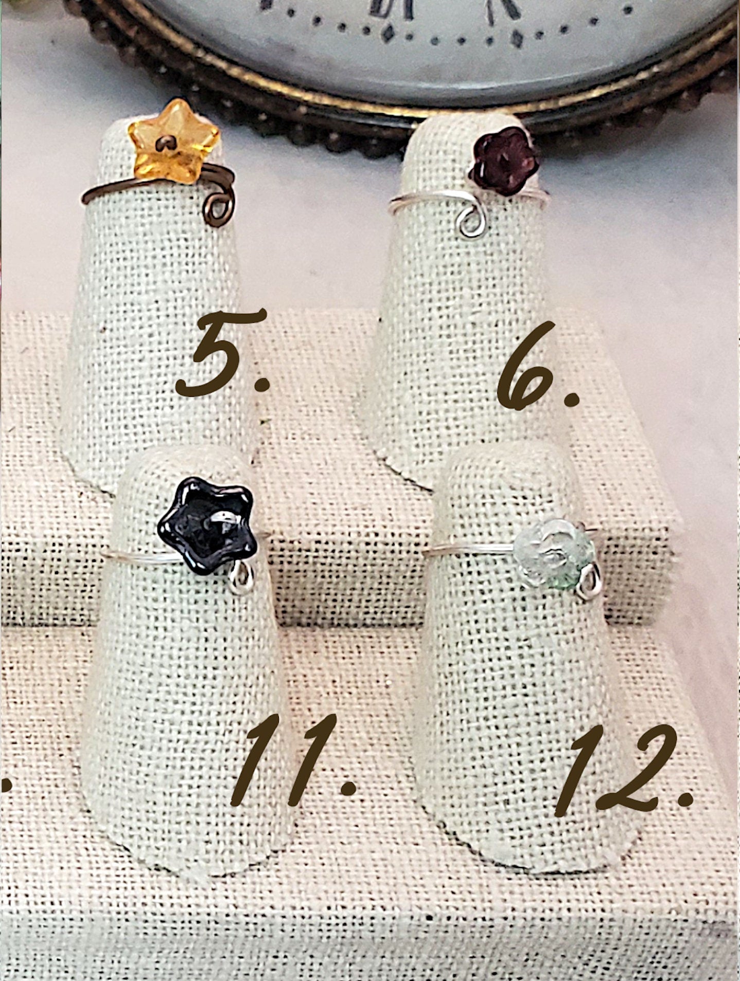 Toe/Midi/Pinky Ring with Tiny Flower, Simple, Adjustable, Boho, Bohemian, Fairy Tale, Renaissance, Garden, Wedding, Bridesmaid, Group E