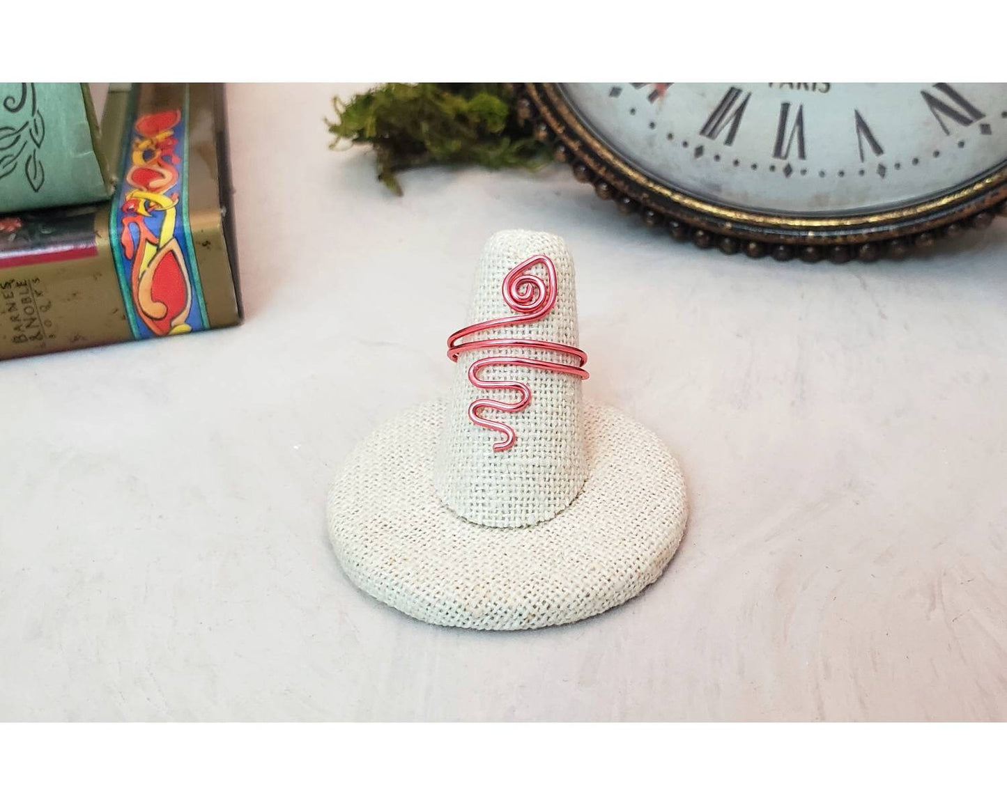 Wire Snake Ring, Simple, Minimalist, Adjustable, Boho, Bohemian, Gothic, Garden, Choice of Metals