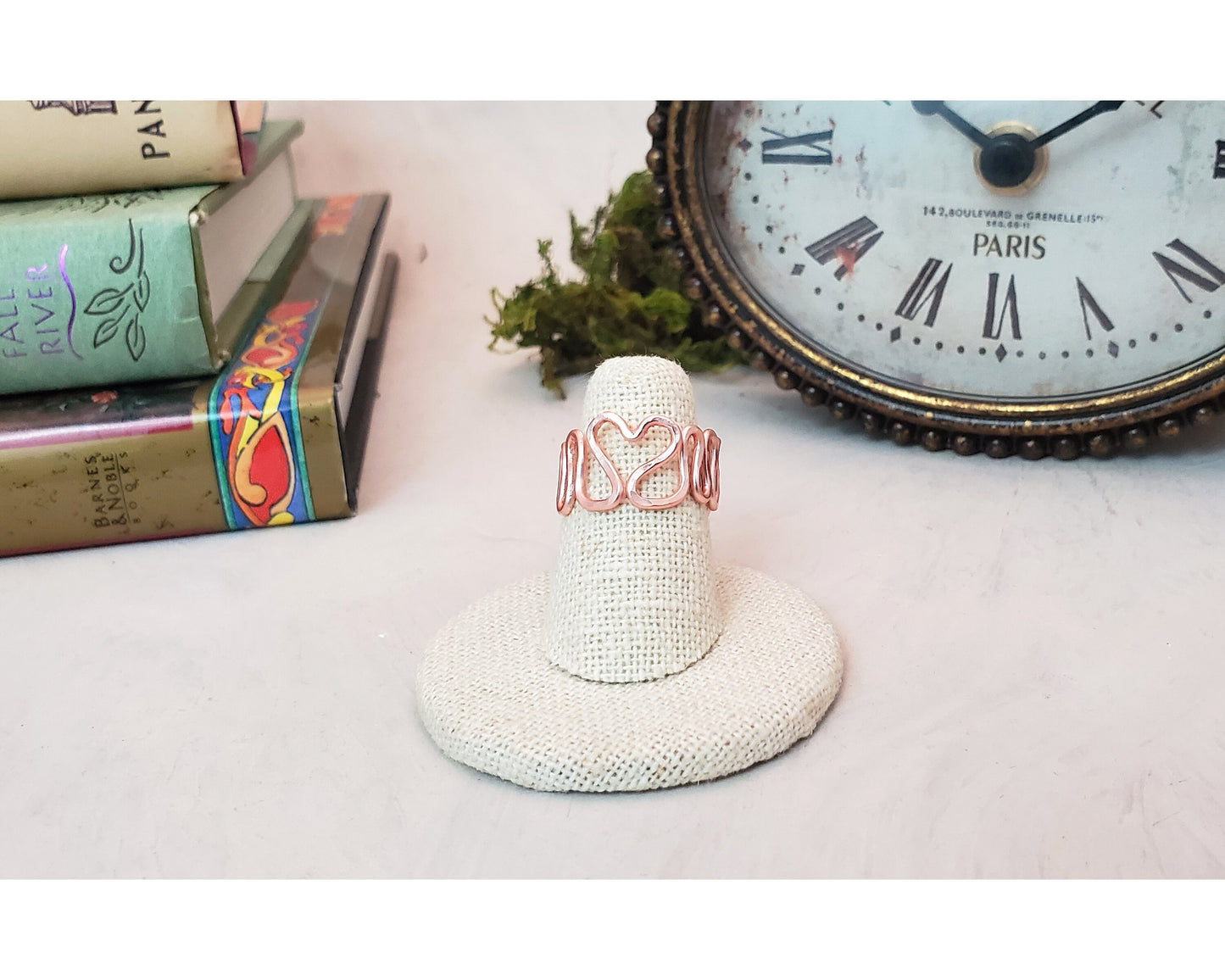 Wire Spiral Squiggle Ring, Simple, Minimalist, Modern, Adjustable, Boho, Bohemian, Choice of Colors and Metals