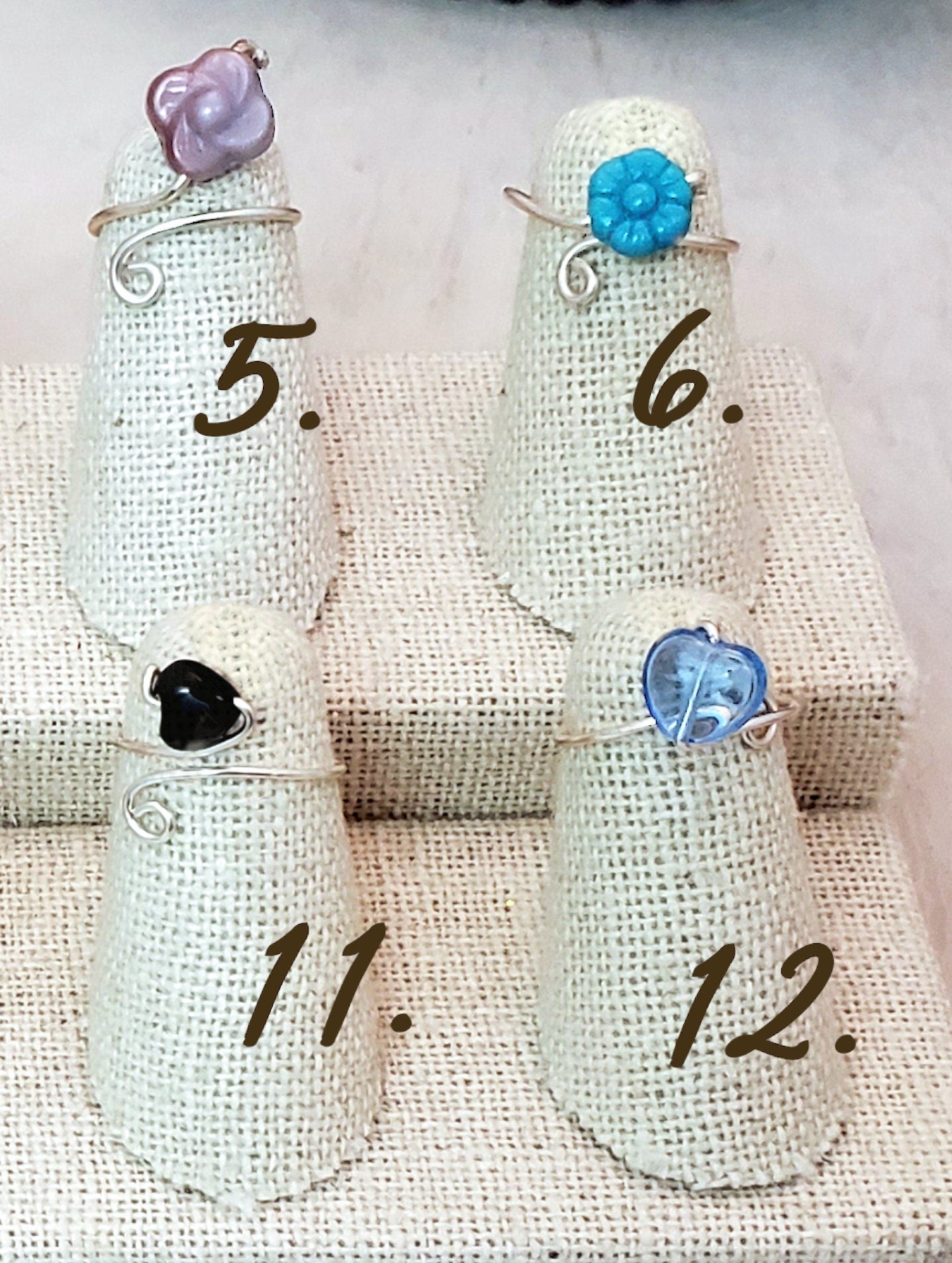 Toe/Midi/Pinky Ring w/Tiny Flower or Heart, Simple, Adjustable, Boho, Bohemian, Fairy Tale, Renaissance, Garden, Wedding, Bridesmaid, Grp A