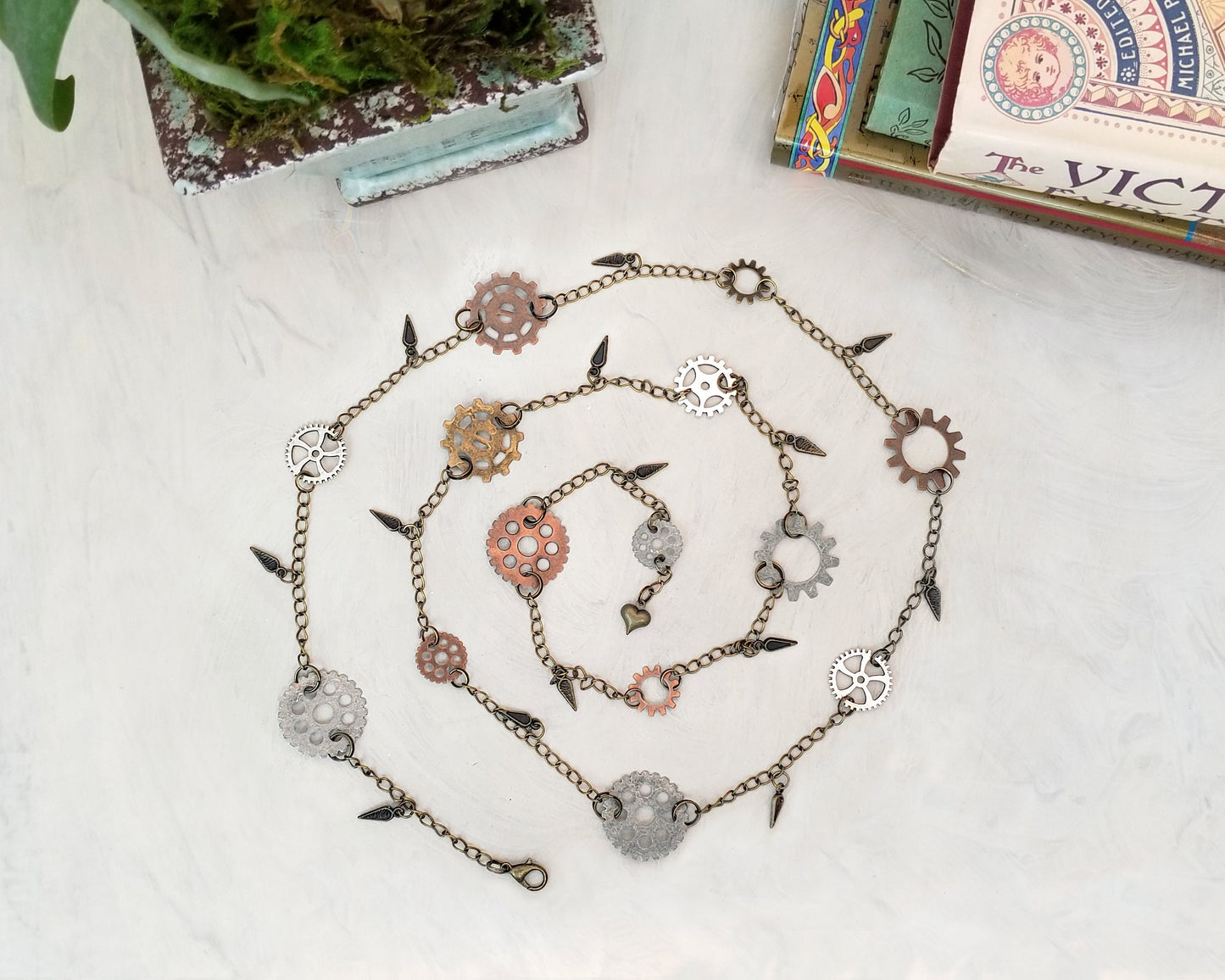 Steampunk Belly Chain or Lariat with Matte Gold Beads, Adjustable, Beach, Boho, Bohemian, Gypsy