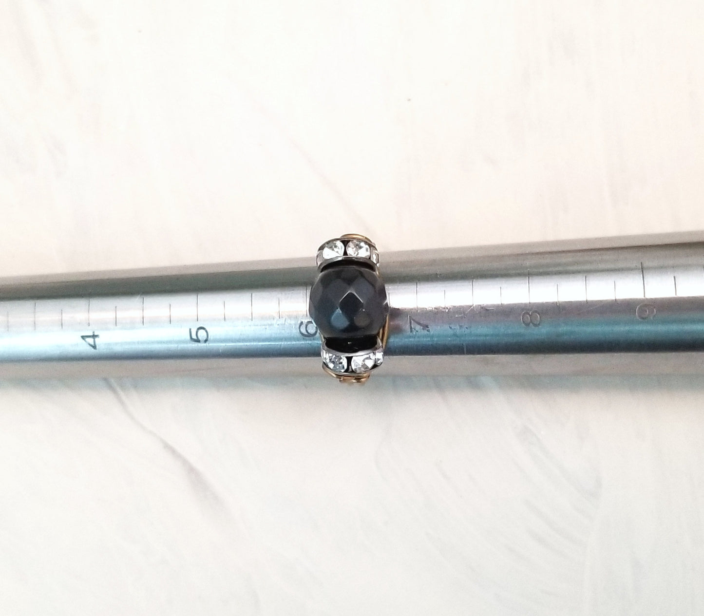 Wire Ring in Black with Rhinestones, Fairy Tale, Renaissance, Medieval, Choice of Colors and Metals