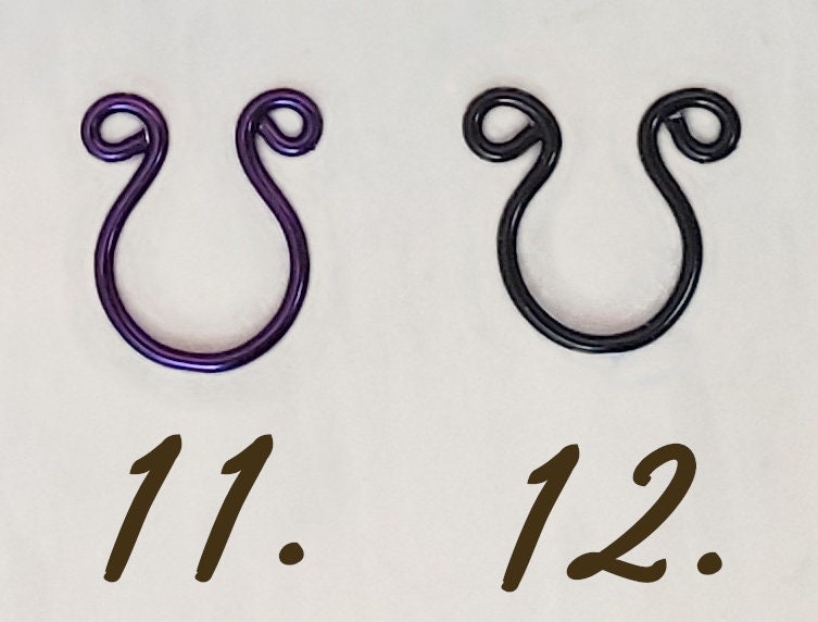 Nose Ring Cuff FAKE Faux No Piercing, Body Jewelry, Choice of Colors, Gift, Woman Man Unisex, Adjustable, Boho, Festival, Reds Purples Pinks