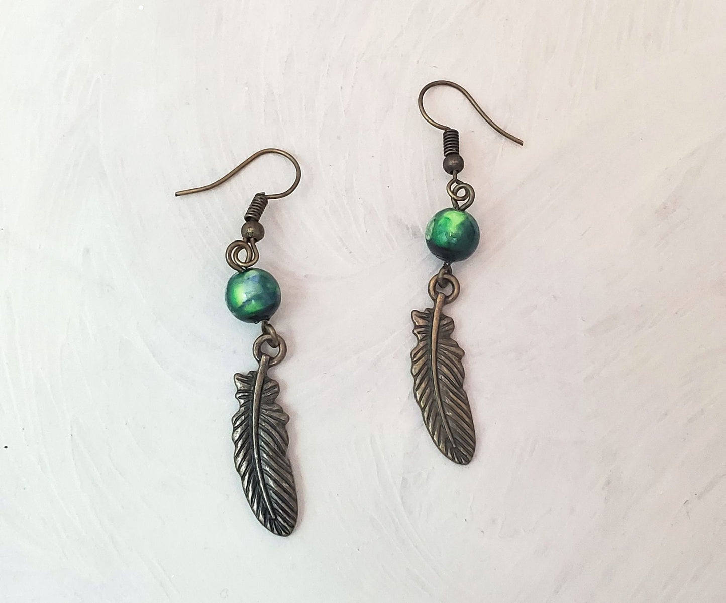 Earrings with Leaf Charms, Party, Wedding, Bridesmaid, Art Nouveau, Belle Époque, Renaissance, Garden, Green, More Colors Avail