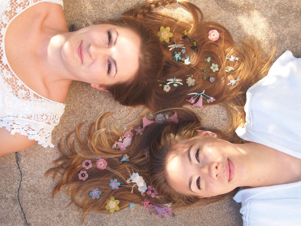 OOAK Handmade Lucite Flower and Wire Comb in Pink and Black, Garden, Party, Floral