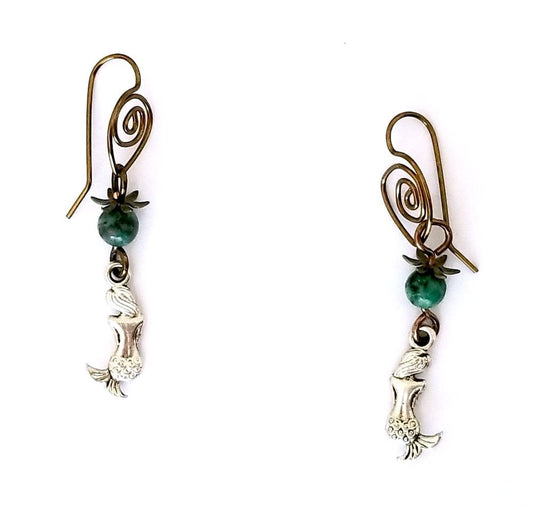 Little Mermaid Turquoise Earrings Fairy Tale #1760