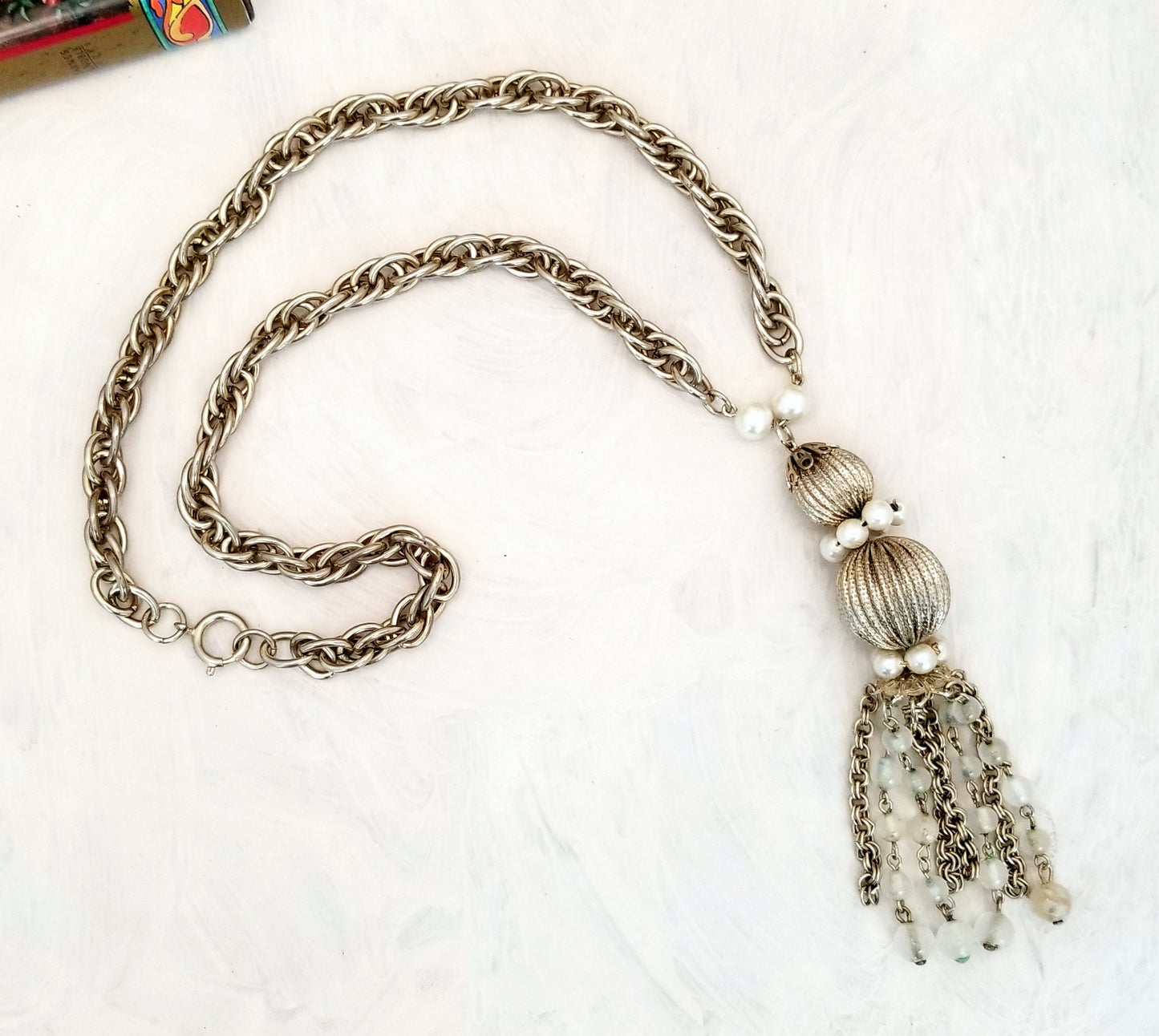 Vintage Tassel Statement Necklace, 26" (66 cm)