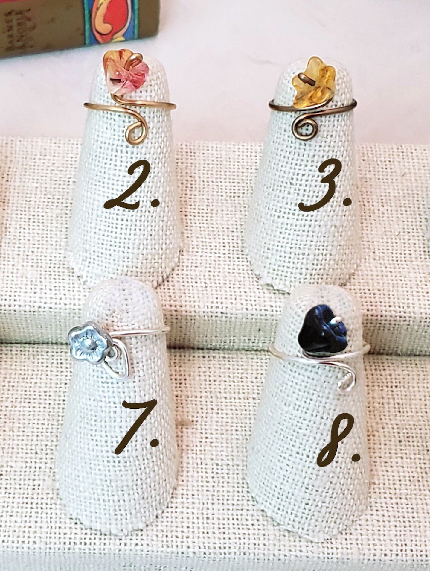 Toe/Midi/Pinky Ring with Tiny Flower, Simple, Adjustable, Boho, Bohemian, Fairy Tale, Renaissance, Garden, Wedding, Bridesmaid, Group B