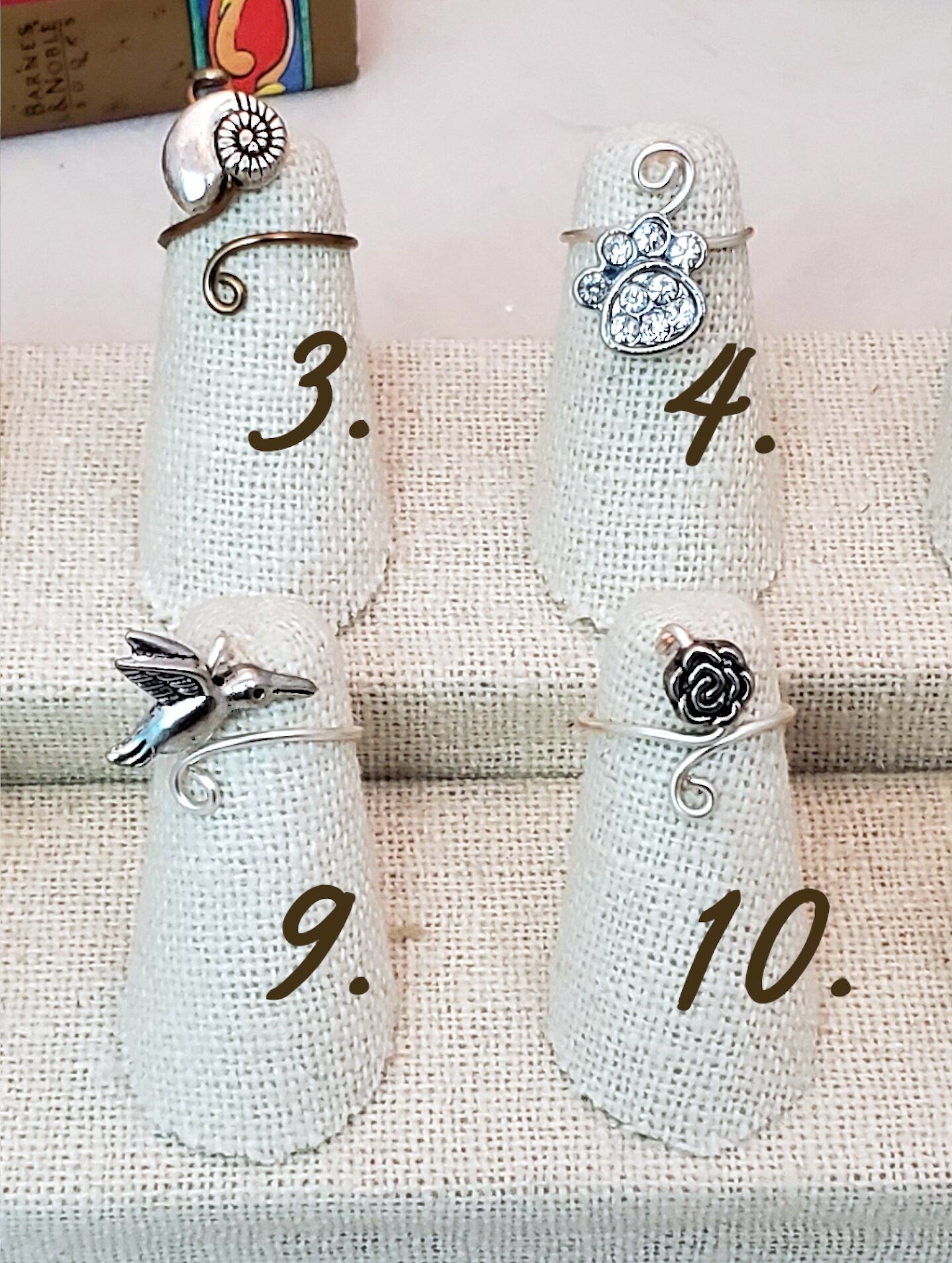 Toe/Midi/Pinky Ring with Tiny Charm, Simple, Adjustable, Boho, Bohemian, Fairy Tale, Renaissance, Garden, Wedding, Bridesmaid, Group A