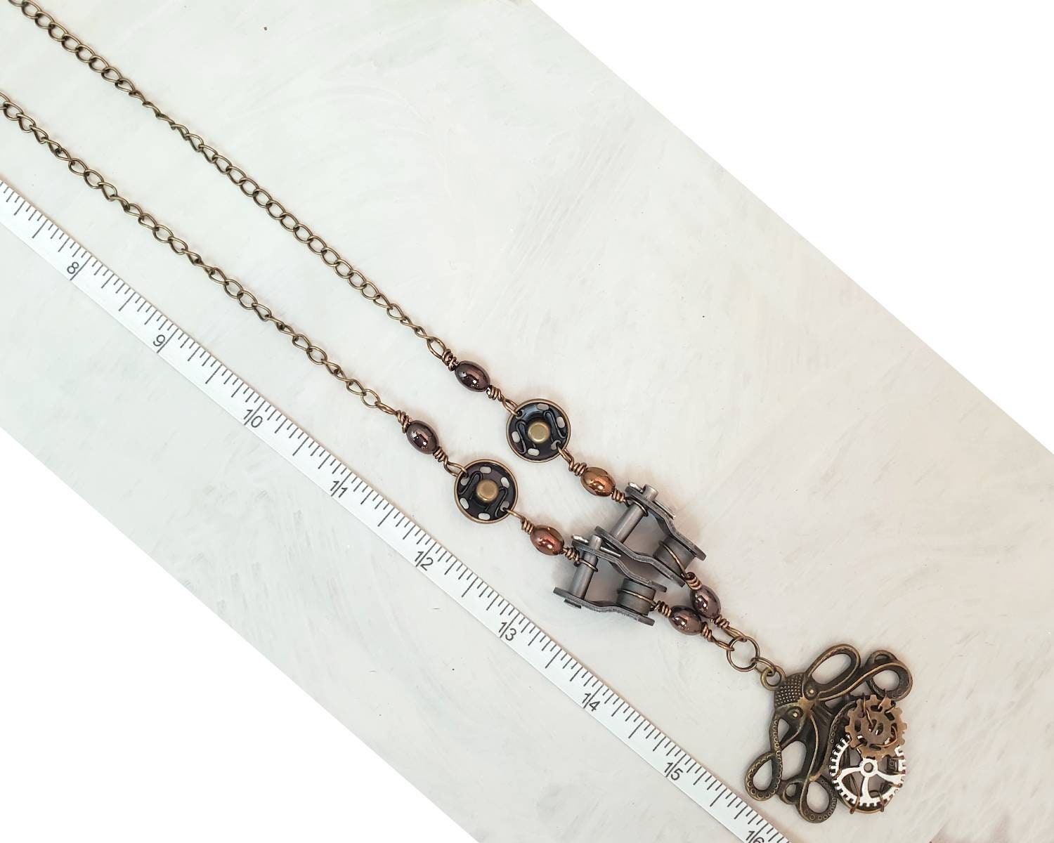 Wire Wrapped Steampunk Octopus Necklace, Handmade to Order