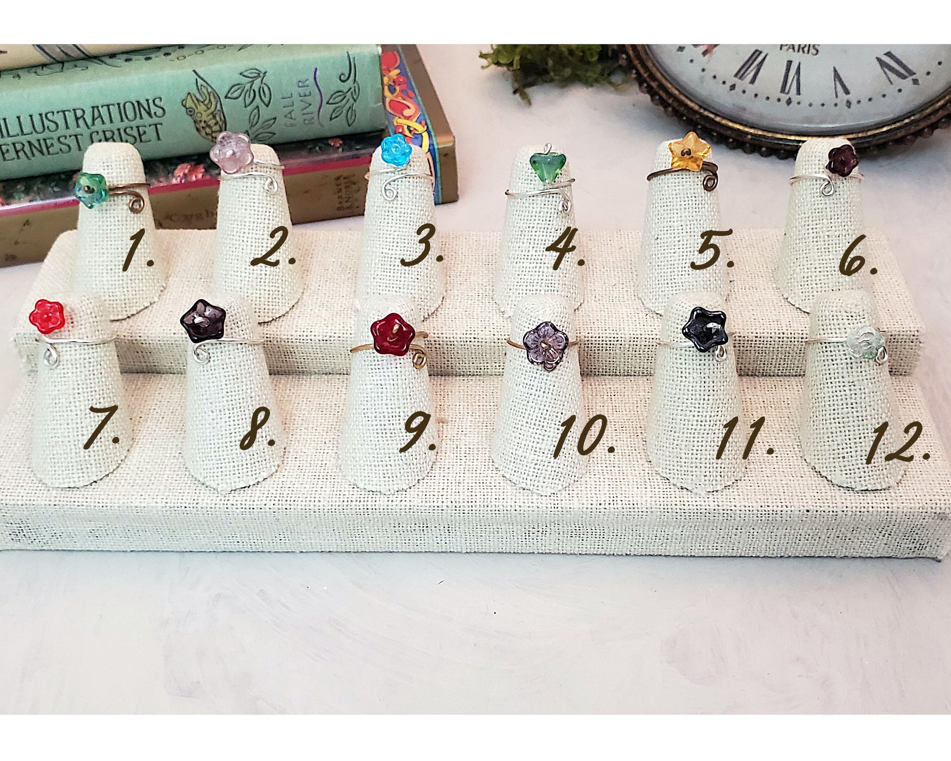 Toe/Midi/Pinky Ring with Tiny Flower, Simple, Adjustable, Boho, Bohemian, Fairy Tale, Renaissance, Garden, Wedding, Bridesmaid, Group E