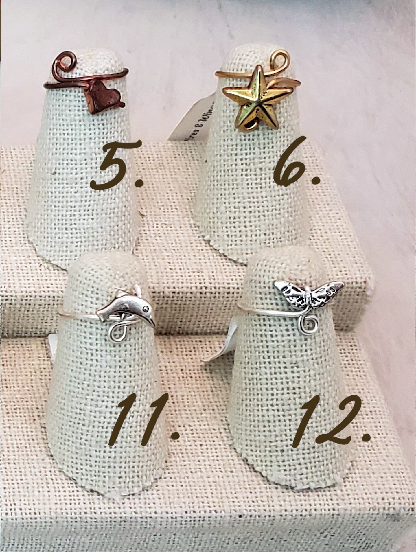 Toe/Midi/Pinky Ring with Tiny Charm, Simple, Adjustable, Boho, Bohemian, Fairy Tale, Renaissance, Garden, Wedding, Bridesmaid, Group A