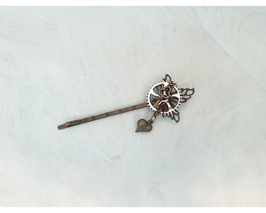 Wire Wrapped Steampunk Bobby Pin / Hair Pin in Mixed Metals, Party, Bridesmaid, Wedding, Boho, Bohemian, Gypsy