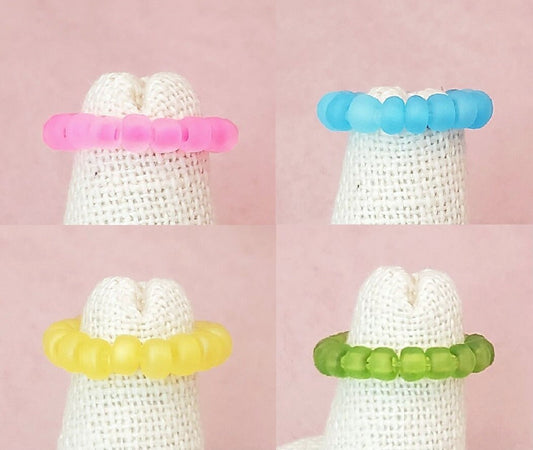 Elastic Rings in Single Unicorn Colors: Aqua, Pink, Yellow, Green, Set of 2, Simple, Bohemian, Minimalist, Stackable, Choice of Colors,Grp R