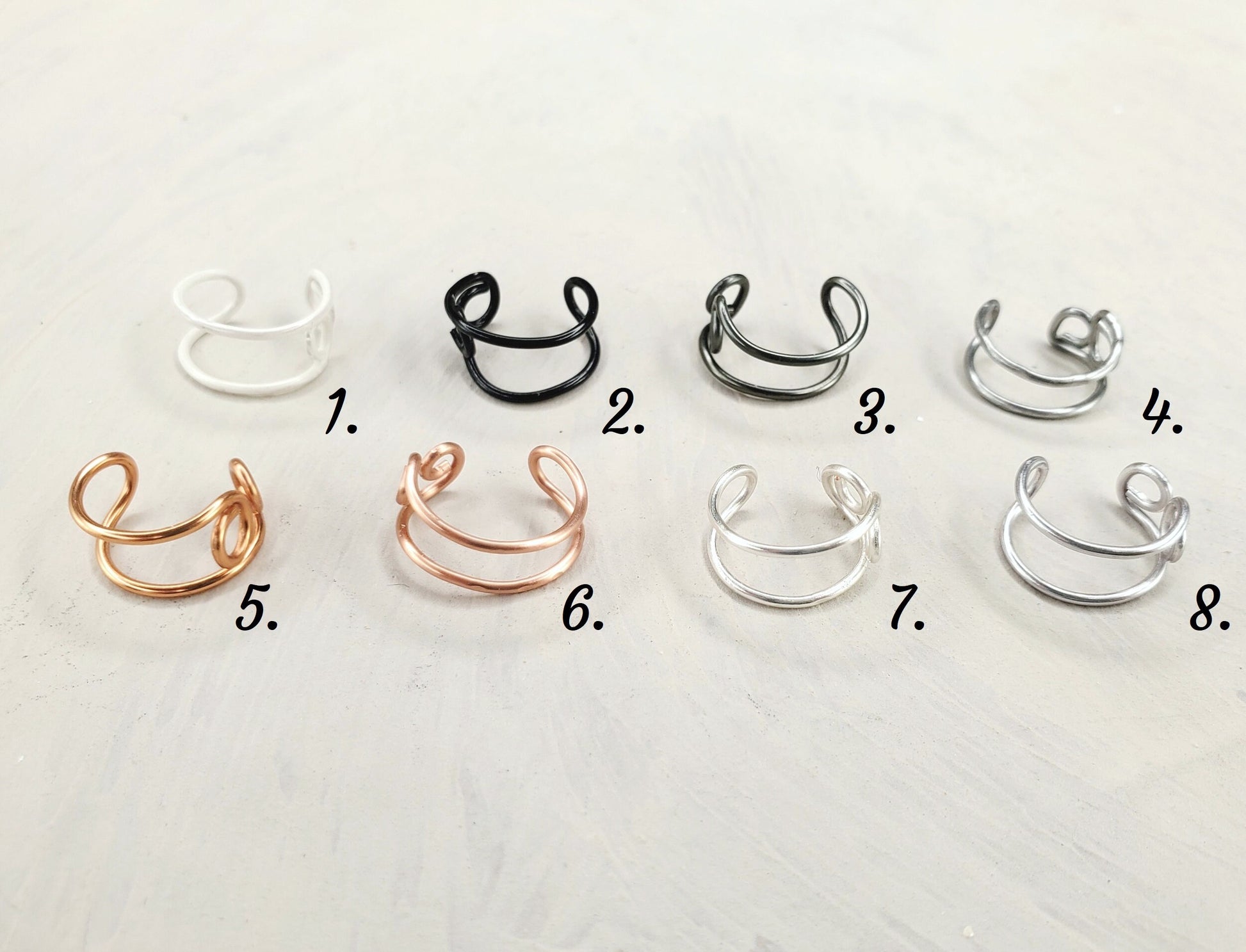 Ear Cuff, Nose Septum Cuff, Adjustable, Minimalist Jewelry, Minimalist Accessory, Style, Unisex Jewelry, Handmade, Black White Copper Silver