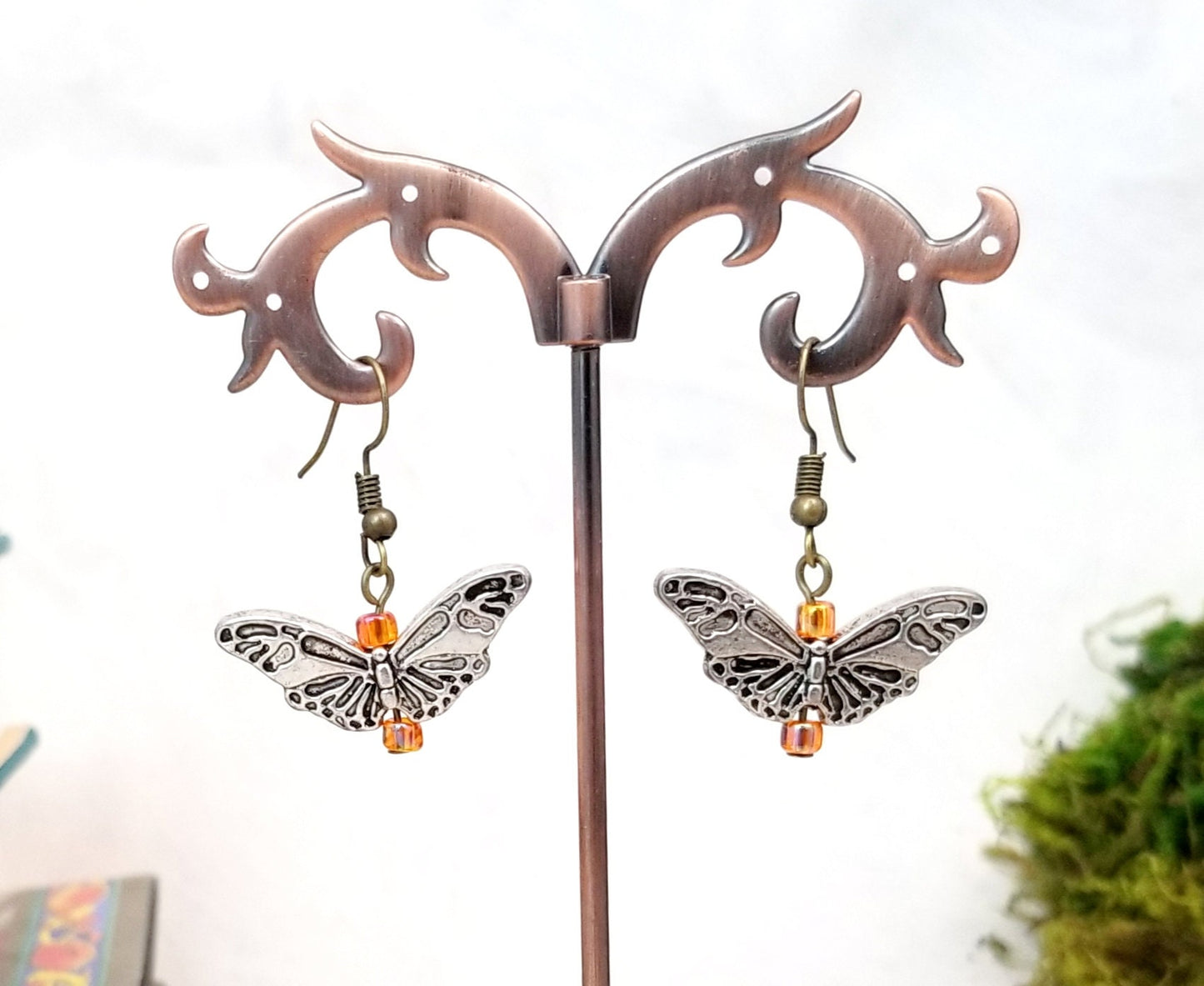 Butterfly Earrings, Wedding, Bridesmaid, Art Nouveau, Belle Époque, Renaissance, Garden, Choice of Metals and Closure Types